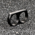 Statement personalisierter Punk Double Two Fingerring